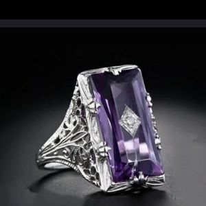 Fashion amethyst purple ring